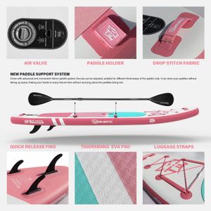 TIGERXBANG 10'6 Inflatable Paddle Board – Pink SUP