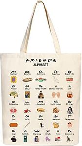 PuGez Friends Alphabet Tote Bag Friends TV Show Merchandise Friends Fans Gifts Kitchen Bag, Friends, Medium