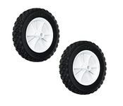 Set Of 2 200mm Semi Pneumatic Multi Purpose Wheels Rubber Replacement Tyre For Hobby Cart Toy Truck Building Trolley Cart Lawnmower Wheelbarrow Wheel