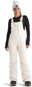 The North Face Women's Freedom Insulated Bib (Standard & Plus Size) - Waterproof Ski & Snowboard Overalls, Mesh Venting, White Dune, Medium Regular