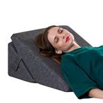 The White Willow Orthopedic Memory Foam Adjustable Bed Wedge Pillow for Back Support, Sleeping, Acid Reflux, Leg Support and Elevation with Removable Cover (24" L x 22" W x 12" H Inches)- Grey