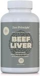 Zen Principle Ultra-Pure Desiccated Beef Liver, Grass-Fed, Pasture-Raised Cows. No Hormones or GMO. Natural Energy and Workout Boost from Iron, Amino Acids, Protein and Vitamins. 180 Capsules 800 Mg.