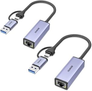 BENFEI Ethernet Adapter 2 Pack, USB 3.0 to RJ45 1000Mbps Gigabit LAN Adapter Compatible for MacBook, Surface Pro, PC with Windows11/10/8/7, XP, Vista, Mac[Aluminium Shell&Nylon Cable]