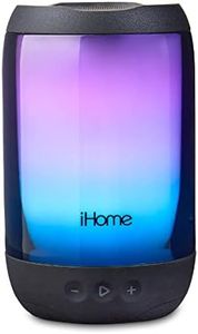 iHome Waterproof Bluetooth Speaker with Lights, Color-Changing Portable Speaker with 32HR Battery Life, iP67 Wireless Speaker Great for Camping Essentials, Kayak Accessories, Beach & Pool Accessories