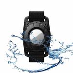 SWOXINGO Airtag Wristband Kids Waterproof,Airtag Bracelet for Kids Waterproof,Airtag Watch Band Waterproof Compatible with AirTag Tracker. (Black)