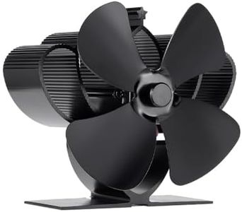 COMBIUBIU 4 Blade Mini Woodburner Stove Fan Heat Powered Log Burner Fan for Wood Burning Stove/Silent Operation Heat Distribution for Wood/Log Burner/Fireplace