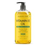 MAJESTIC PURE Vitamin E Oil - 236 ml - 100% pure & cold-pressed, 20,000 IU, Non-GMO, Skin, Scar, Face, Hair & Body Care Oil