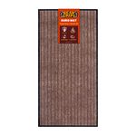 BEAR GRIPS Duro 7 Striped Double-Colored Door, Home and Office mat Anti-Slip PVC Backing for dust Removal, wear-Resistant Main Door, and Kitchen Rug, 6mm Thick, Color: Coffee & Black, Size 45X90 cm