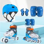 Jaspo Sparkle 2.0 Complete Skating Safety Kit for Kids/Boys/Girls, 4 Wheels Liner Skates- Skate Shoe with Skating Helmet and Knee,Elbow & Wrist Guards- Skating Shoe for Riders