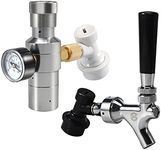 Keg Faucet CO2 Keg Charger Beer Keg Tap with Ball Lock Liquid Disconnect, Mini CO2 Regulator with Ball Lock Gas Disconnect for Draft Beer Homebrewing by PERA