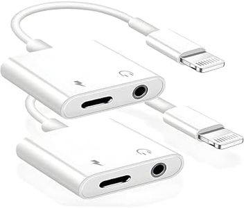 THE BLACK TECH 2 in 1 Lightning to 3.5 mm Headphone Jack Adapter with Charging Port Connector, iOS to Audio & Charging Cable Splitter for iPhone, iPad, Headphone/Earphones - White