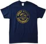 NCAA Kent State Golden Flashes 100-Percent Pre-Shrunk Vintage Circle Short Sleeve Tee, Large, Navy