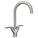 Brushed Nickel Kitchen Tap Hapilife Vintage Kitchen Mixer Tap with Swivel Spout Sink Taps Mixer Kitchen Faucet Monobloc Brushed Steel