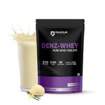 DENZOUR NUTRITION Denz-Whey Pure Whey Isolate Protein Powder, Easy Digesting, Increase Muscle Strength & Performance | Lab Tested | 27g Protein, 5.5g BCAA - French Vanilla, 1.08Kg/2.3lb (30 Servings)