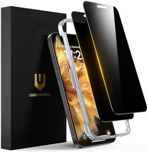 UNBREAKcable iPhone 16 Plus/15 Plus Privacy Screen Protector, 28° Anti Spy Tempered Glass Film, Full Coverage, Anti-Scratch, 9H Hardness, Military Grade Protection, 99.99% HD, Sensitive Touch, 2 Pack