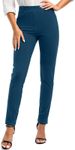 Rammus Womens Dress Pants with Pockets Business Casual Work Pants for Women Stretchy Skinny Slacks for Office Navy