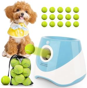OLenyer Automatic Ball Launcher for Dogs: 2" Mini Tennis Ball Thrower with 3 Distance Settings,Interactive Puppy Pet Ball Indoor Thrower Fetch Machine for Small to Medium Dogs,Blue