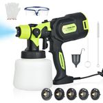 Vothen Paint Sprayer, 800W 1400ML Paint Spray Gun with 5 Nozzles and 3 Patterns, Electric Paint Sprayer, Max 1100ml/Min, 100 DIN-s, HVLP Spray Gun for Fence, Cabinet, Walls, Ceilings, Crafts