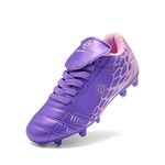 DREAM PAIRS Boys Girls Soccer Football Cleats Shoes(Toddler/Little Kid/Big Kid),Size 3 Little Kid,Light/Purple/Pink,SUPERFLIGHT-3K