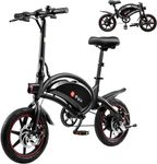 DYU Folding Electric Bike, 14 inch Portable E-bike, Smart Electric Bicycle with Pedal Assist,City EBike with Battery Indicator, Height Adjustable, Compact Portable, Unisex Adult