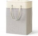 SimpleHouseware Rectangle Terylene Cotton Collapsible Laundry Hamper Basket, Grey