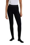 Mountain Warehouse Womens Fluffly Fleece Lined Leggings - Lightweight Ladies Tights, Breathable Underwear, Warm Underlayer - Best for Skiing, Snowboarding Black M