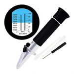 HANIMAX 0-100 Salinity Refractometer,Automatic Temperature Compensation Salt Water Tester Hydrometer 0-100ppt & 1.000-1.070 Specific Gravity ATC Refractometer for Sea Water Aquarium Tank, Marine