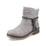 Rieker Women Ankle Boots Y7463, Ladies Ankle Boots,Low Boots,Half Boots,Bootie,Flat,Grey (grau / 40),39 EU / 6 UK