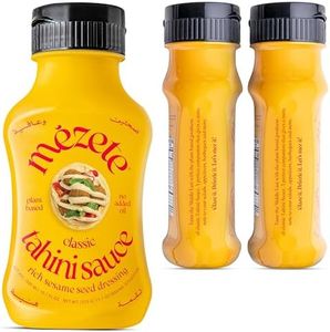 Mezete Traditional Tahini Sauce | No Added Oils | Zero Cholesterol | Sesame Dressing | Squeezable Tahini Bottle | Non-GMO | Great in Hummus, Dressings, & on Falafel | 315g (Pack of 3)