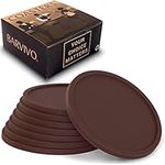 Barvivo Drink Coasters Set of 8 - Tabletop Protection for Any Table Type, Wood, Granite, Glass, Soapstone, Marble, Stone Tables - Perfect Brown Soft Coaster Fits Any Size of Drinking Glasses.