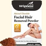 100% Natural Chocolate Facial Hair Removal Powder – 10 Min Facial & Full Body Wax for Men & Women – 100gm