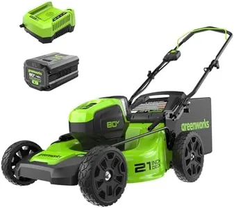 Greenworks 80V 21" Brushless Cordless (Push) Lawn Mower (75+ Compatible Tools), 4.0Ah Battery and 60 Minute Rapid Charger Included