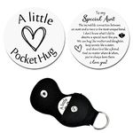 Aunt I Love You Gifts for Her My Aunt Gifts from Niece Nephew Auntie Birthday Gifts for Women Pocket Hug Token Keychain Accessories for Women Aunt Wedding Graduation Gifts Auntie Car Key Chains Women