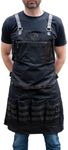 Dalstrong Professional Chef's BBQ Pitmaster Apron - Heavy-Duty Waxed Canvas - Grill Apron - 4 Storage Pockets - Genuine Leather Accents - Adjustable Straps -Tongs, Cellphone and Beer Pocket Holders