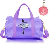 Cute Ballet Dance Bag KidsTutu Dress Dance Bag, Girls Personalized Waterproof Bag Ballerina Duffle Bag, Purple02, 12.8 * 7.1 * 7.1inch, Traveling