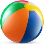 24-inch Giant Beach Ball - (Pack of 3) Big Inflatable Beach Balls for Pool Toys, Blow Up Large Inflatable Ball Toys for Kids Pool Parties, Themed Birthdays, Beach Events, Summer Party Decorations