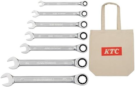 Kyoto Machine Tools (KTC) Ratchet Combination Wrench Set (7-Piece Set) with KTC Tote Bag