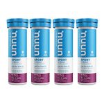 Nuun Sport: Electrolyte Drink Tablets, Box of 4 Tubes (40 servings), Tri-Berry, Electrolyte Hydration Supplement