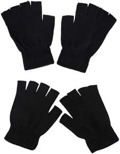 JNQYYH 2 Paia Guanti Mezze Dita Uomo,Guanti Senza Dita, Caldi Elasticizzati Guanti invernali Uomo, Lavorati Guanti Senza Dita per Uomo e Donna