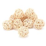 10Pcs Rattan Balls, Parrot Parakeet Chewing Toys Rattan Balls for Parakeet Budgie Cockatoo Hanging DIY Crafts(3CM)