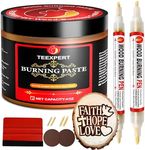 Teexpert Wood Burning Gel Pen Kit,4 OZ Wood Burning Paste,2 Scorch Pens Double-Sided, 4 Tips, Squeegee, Sandpaper for DIY Heat Sensitive Wood Burning Marker for Wood Crafts Suitable Artists Beginners