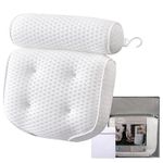 AEROiVi Luxury Bathtub Pillow，Bath Accessories for Relaxing，3D Mesh Bath Tub Pillows for Head and Neck Bath Pillows for Tub