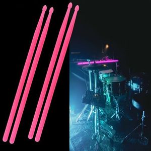 Light Up Drumsticks 2 Pairs, Luminous Light Up 5A Drum Sticks, Bright Light Up Glow in the Dark Drumsticks, Professional Drummer Gifts, Drum Accessories Personalized Drum Sticks for Adults Kids, Red