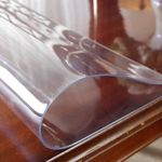 LUSCIOUS HOME DECOR 1MM Thickeness PVC Transparent Table Cover Clear Waterproof Oilproof Table Desk Protective Cover (36" x 60")