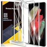 EGV 3 Pack Screen Protector Compatible with Samsung Galaxy S21 Ultra, with Easy Align Frame, In-Display Fingerprint Support, Bubble Free, Case Friendly, HD Clear Flexible TPU Film, 6.8 inch