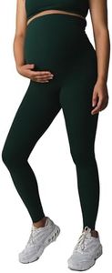 Vitality Cloud II Women's Maternity Pants - Comfortable Over-Bump Stretch Leggings for Work, Casual, and Everyday Wear - Essential Maternity Clothes and Pregnancy Must Haves- Forest, Sizes 2XS - 3XL