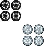 RACENT 8PCS Wheels - 4 PCS Racing Tires & 4 PCS Drifting Tires for 1/14 RC Drift Car 78504 Series