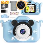 Kids Digital Camera,Toddler Toy Camera,Kids Digital Camera with 32G SD Card,Childrens Camera Toys for 3 4 5 6 7 8 9 10 11 12 Years Old Boys for Girls Birthday Gift(Blue)