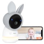 Arenti 2K Baby Camera Only, 360° View Security Camera for Pet/Nanny, Temperature & Humidity Sensor, Sound & Motion Detection, 2 Way Audio, Night Vision, Works with Arenti Baby Monitor/Display