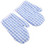 Cabilock 2pcs Kids Oven Mitts Oven Gloves Kitchen Heat Resistant Microwave Gloves Kitchen Mitts for Grilling Cooking Baking Barbecue (Sky- blue)